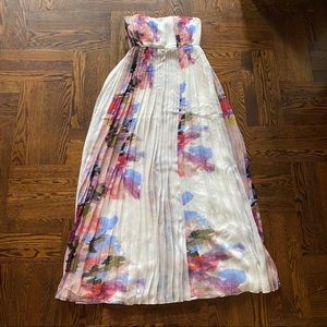 Tibi Floral Watercolor Empire Gown Size 4 Like New